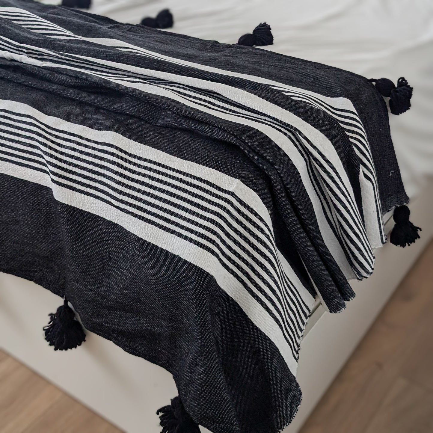Plaid Noir rayé blanc