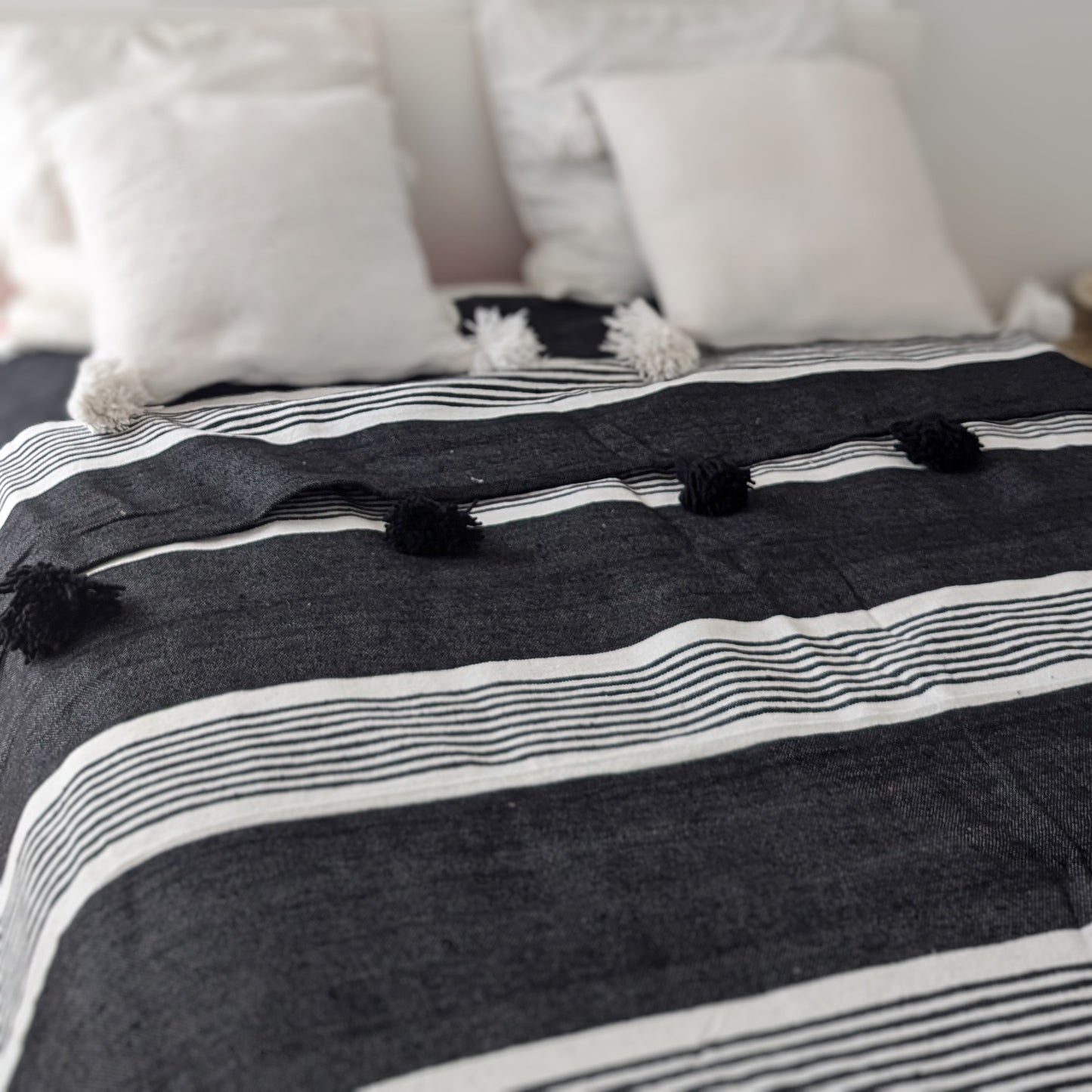 Plaid Noir rayé blanc