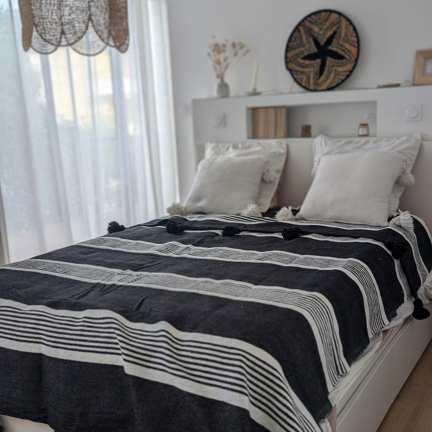 Plaid Noir rayé blanc
