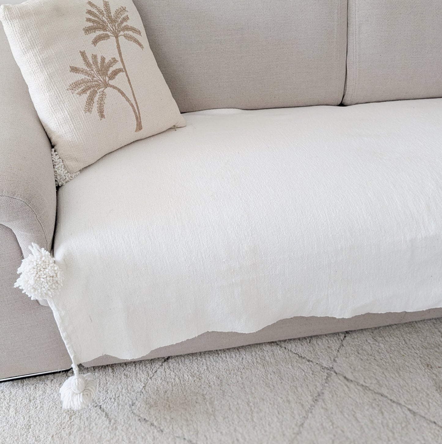 Plaid blanc en coton
