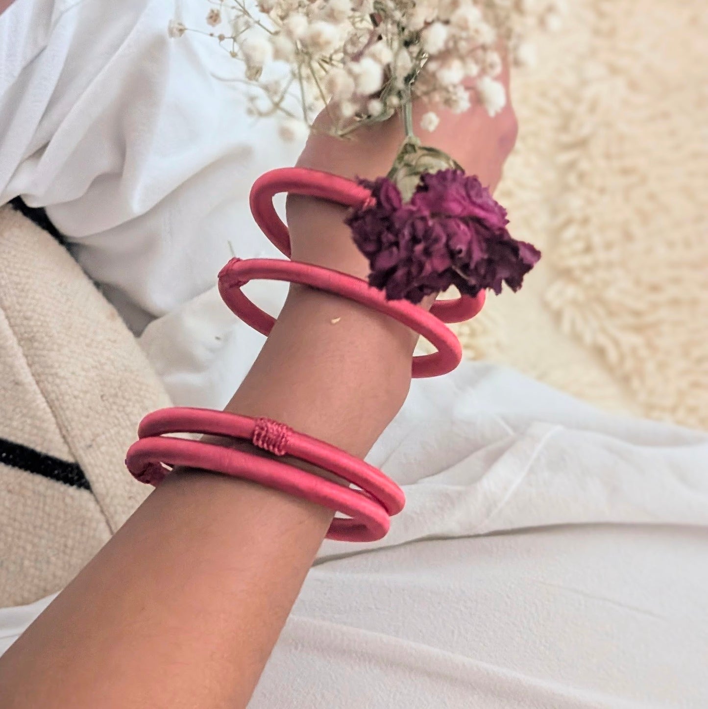 Jonc Sabra rose bonbon à parfumer