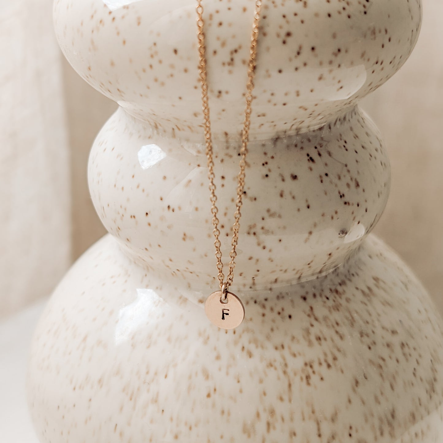 Collier Family-Gravée à la main-Gold Filled 14K