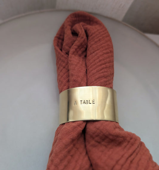 Lot de 2 Ronds de serviette-Fait main-en Laiton